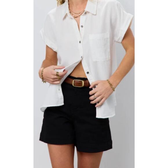 LOLA RIVER Button Down Short Sleeve Shirt Size S - Picture 1 of 7